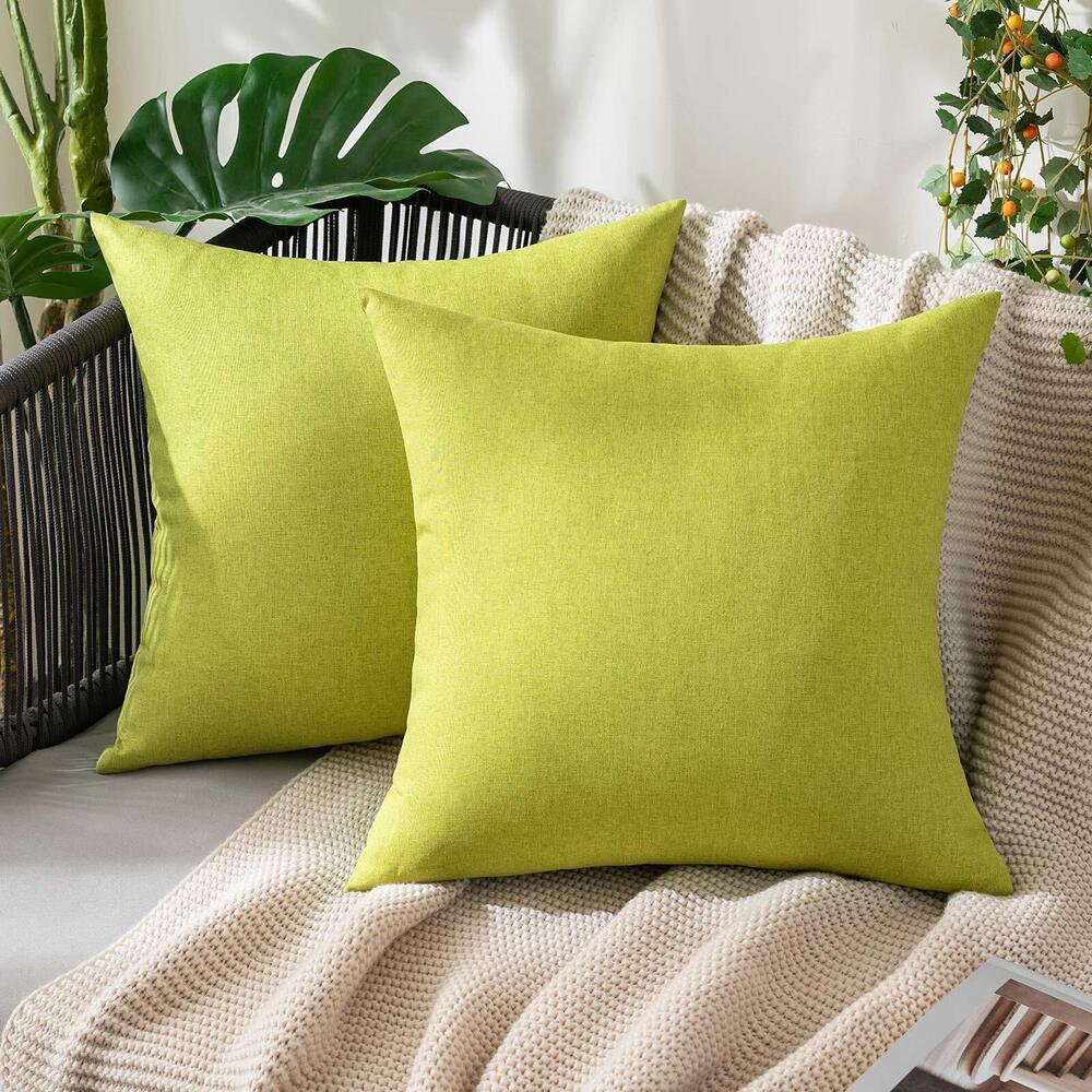 6906 Pack of 2 Decorative Outdoor Solid Waterproof Throw Pillow Covers Faux